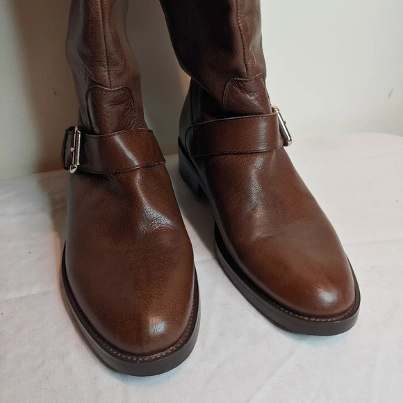 Kathryn Amberleigh Knee High Brown Leather Riding Boots Size Women's 7 - Picture 3 of 9